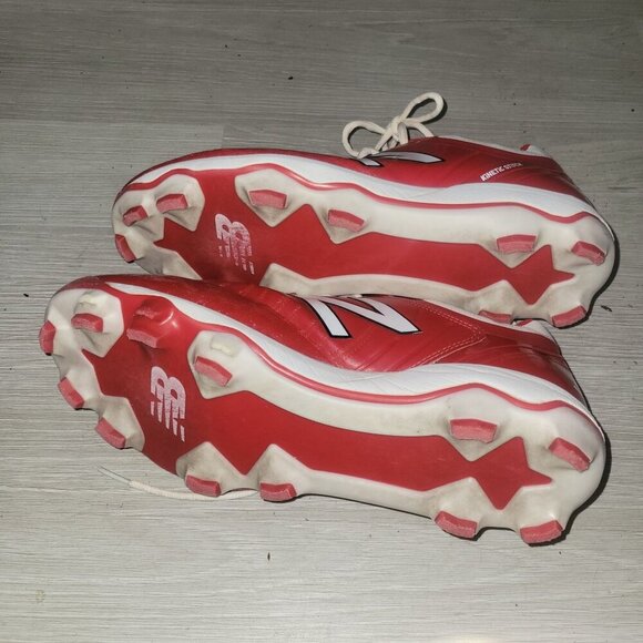 NEW BALANCE Cleats 10 red/white 4040v5 TPU Athletic Football‎ Baseball Outdoor - Picture 10 of 10
